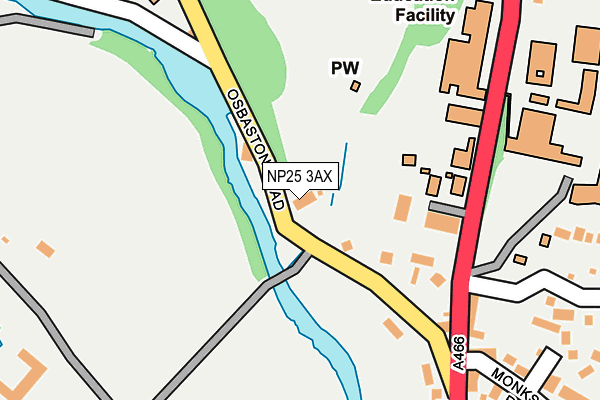 NP25 3AX map - OS OpenMap – Local (Ordnance Survey)
