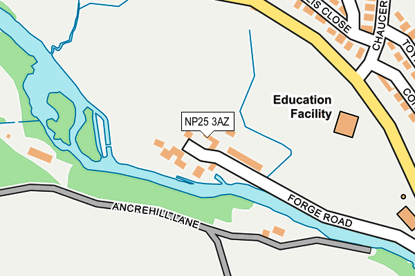 NP25 3AZ map - OS OpenMap – Local (Ordnance Survey)