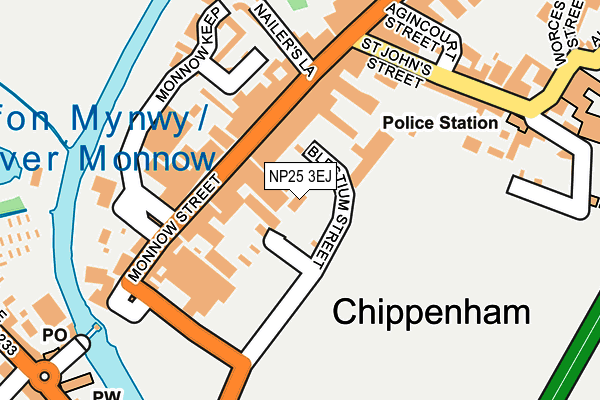 NP25 3EJ map - OS OpenMap – Local (Ordnance Survey)