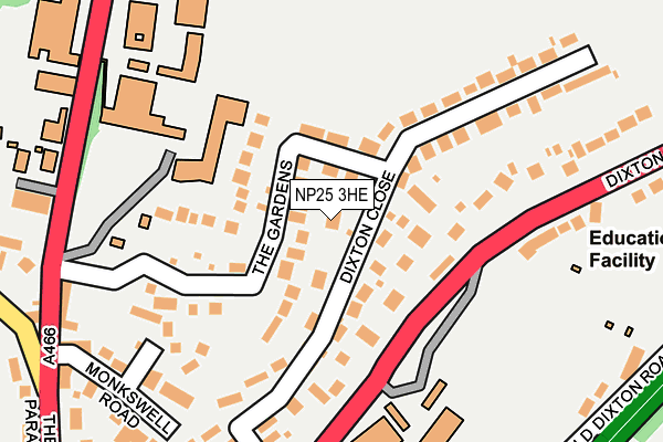 NP25 3HE map - OS OpenMap – Local (Ordnance Survey)