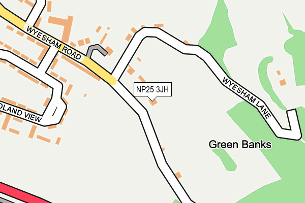 NP25 3JH map - OS OpenMap – Local (Ordnance Survey)