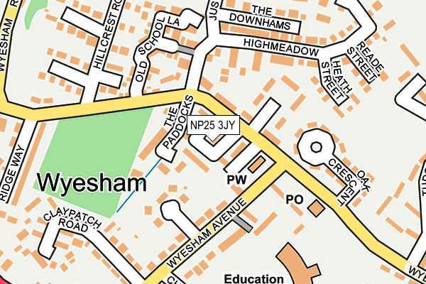 NP25 3JY map - OS OpenMap – Local (Ordnance Survey)
