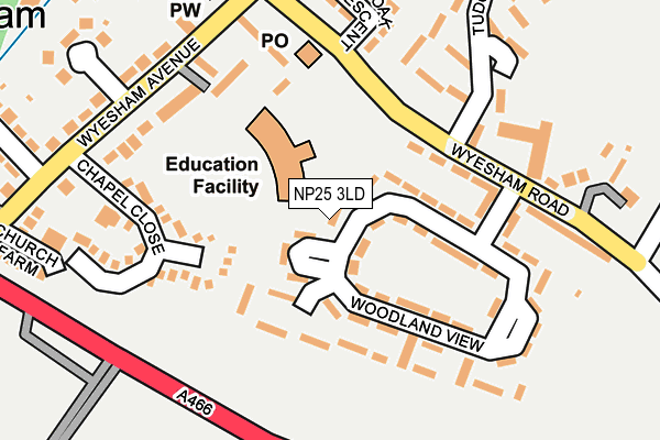 NP25 3LD map - OS OpenMap – Local (Ordnance Survey)