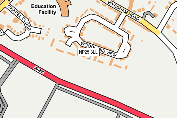 NP25 3LL map - OS OpenMap – Local (Ordnance Survey)