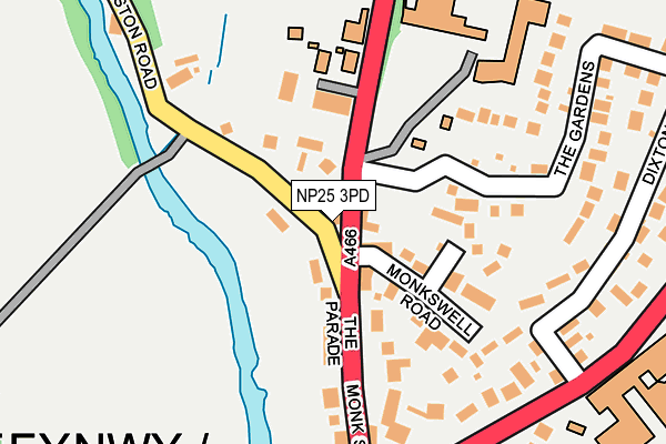 NP25 3PD map - OS OpenMap – Local (Ordnance Survey)