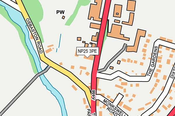 NP25 3PE map - OS OpenMap – Local (Ordnance Survey)