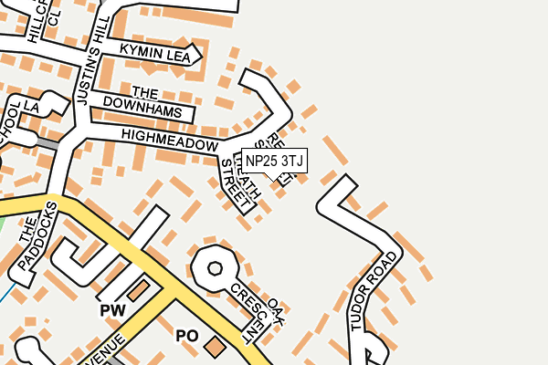 NP25 3TJ map - OS OpenMap – Local (Ordnance Survey)