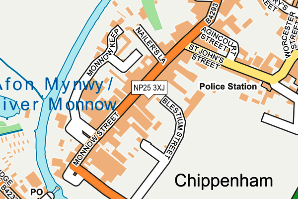 NP25 3XJ map - OS OpenMap – Local (Ordnance Survey)