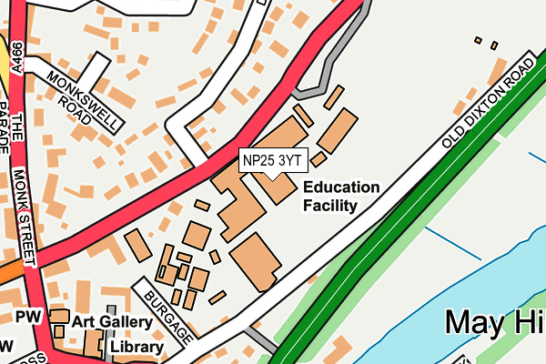 NP25 3YT map - OS OpenMap – Local (Ordnance Survey)