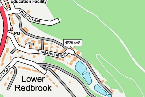 NP25 4AS map - OS OpenMap – Local (Ordnance Survey)