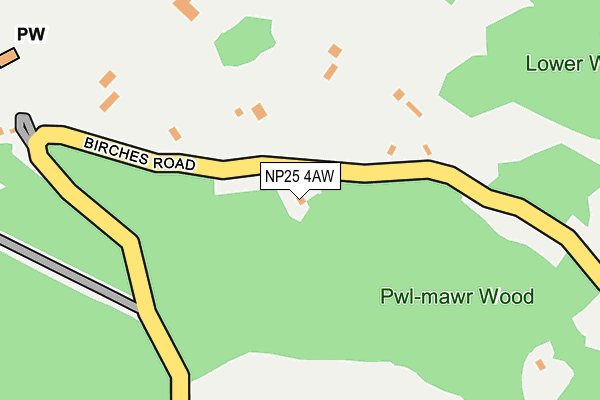 NP25 4AW map - OS OpenMap – Local (Ordnance Survey)