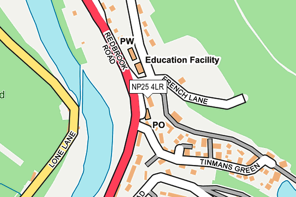 NP25 4LR map - OS OpenMap – Local (Ordnance Survey)