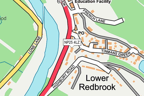NP25 4LZ map - OS OpenMap – Local (Ordnance Survey)