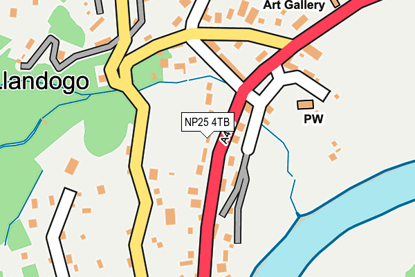 NP25 4TB map - OS OpenMap – Local (Ordnance Survey)