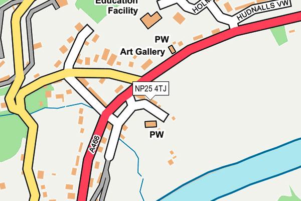 NP25 4TJ map - OS OpenMap – Local (Ordnance Survey)