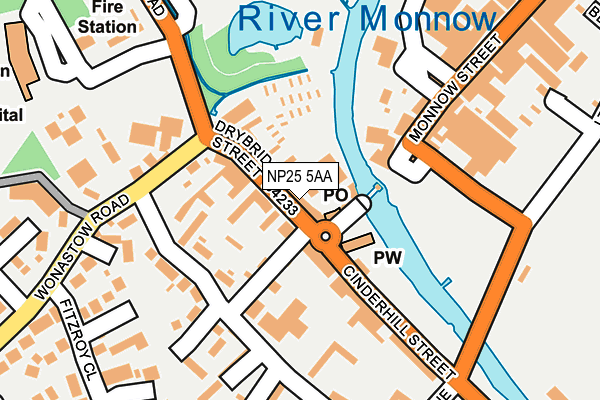 NP25 5AA map - OS OpenMap – Local (Ordnance Survey)