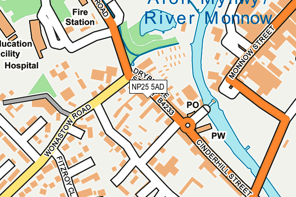 NP25 5AD map - OS OpenMap – Local (Ordnance Survey)