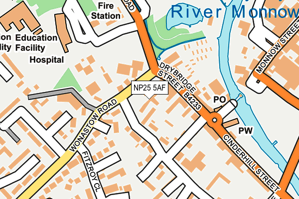 NP25 5AF map - OS OpenMap – Local (Ordnance Survey)
