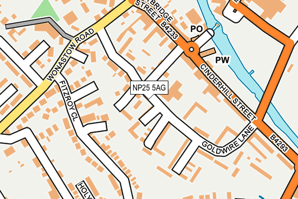 NP25 5AG map - OS OpenMap – Local (Ordnance Survey)