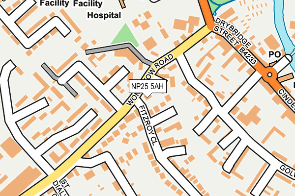 NP25 5AH map - OS OpenMap – Local (Ordnance Survey)