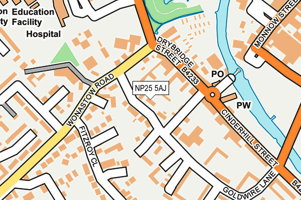 NP25 5AJ map - OS OpenMap – Local (Ordnance Survey)