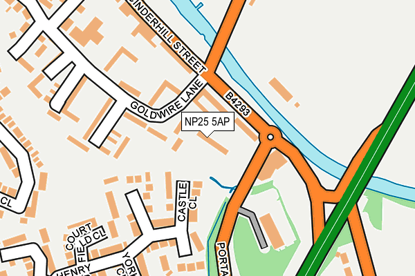 NP25 5AP map - OS OpenMap – Local (Ordnance Survey)