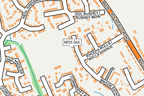 NP25 5AX map - OS OpenMap – Local (Ordnance Survey)