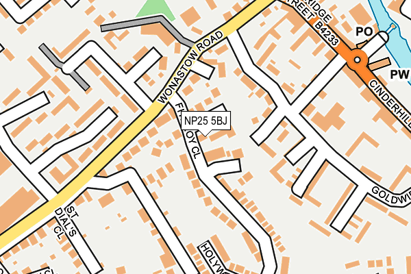 NP25 5BJ map - OS OpenMap – Local (Ordnance Survey)