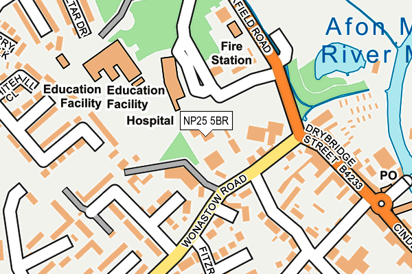 NP25 5BR map - OS OpenMap – Local (Ordnance Survey)