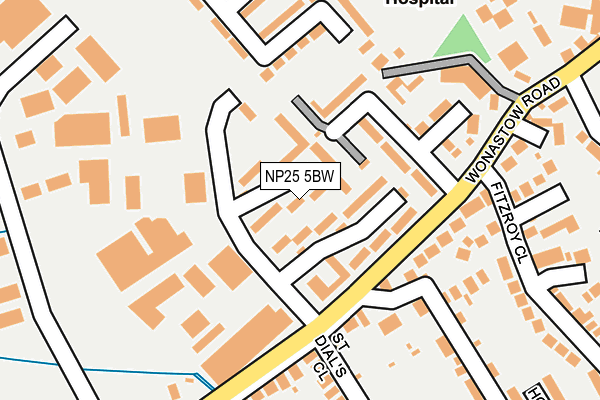 NP25 5BW map - OS OpenMap – Local (Ordnance Survey)