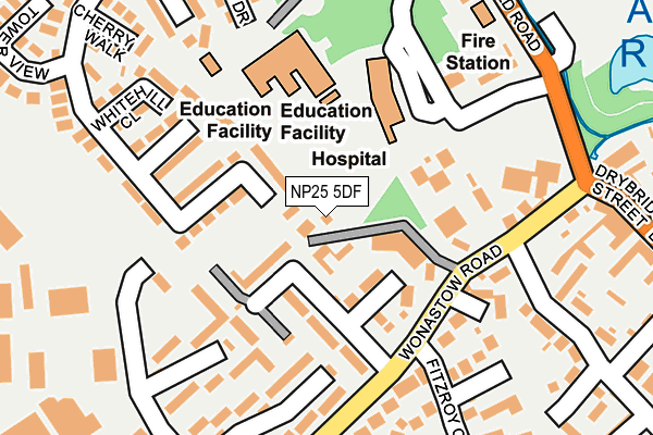 NP25 5DF map - OS OpenMap – Local (Ordnance Survey)