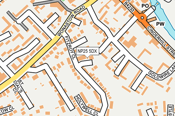 NP25 5DX map - OS OpenMap – Local (Ordnance Survey)