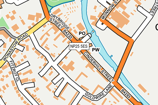 NP25 5ES map - OS OpenMap – Local (Ordnance Survey)