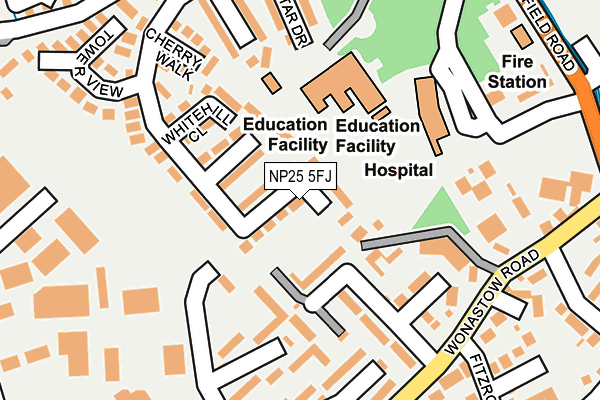 NP25 5FJ map - OS OpenMap – Local (Ordnance Survey)