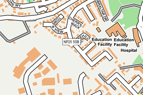 NP25 5SB map - OS OpenMap – Local (Ordnance Survey)