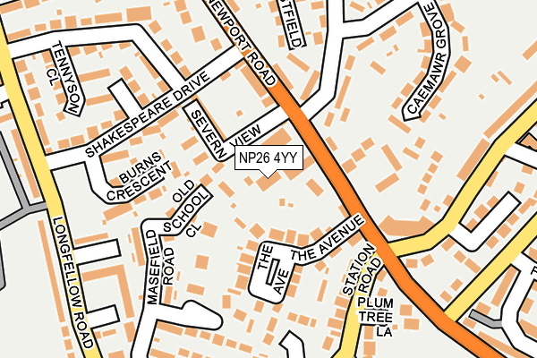 NP26 4YY map - OS OpenMap – Local (Ordnance Survey)