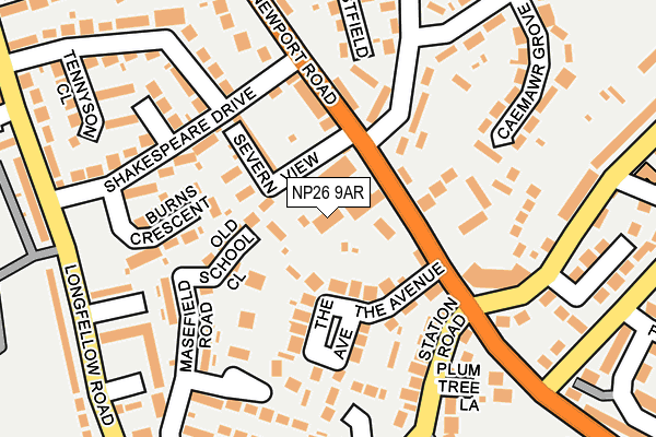 NP26 9AR map - OS OpenMap – Local (Ordnance Survey)