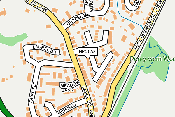 NP4 0AX map - OS OpenMap – Local (Ordnance Survey)