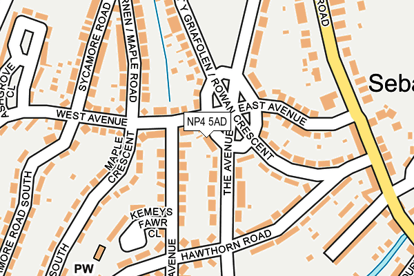 NP4 5AD map - OS OpenMap – Local (Ordnance Survey)