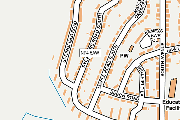 NP4 5AW map - OS OpenMap – Local (Ordnance Survey)