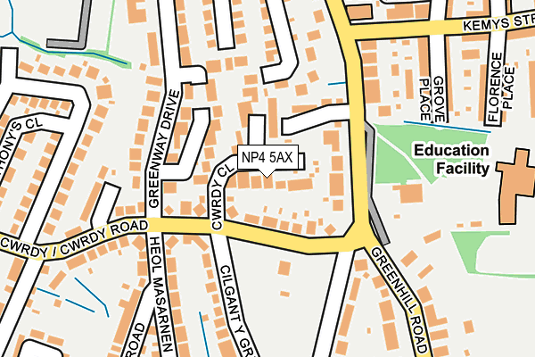 NP4 5AX map - OS OpenMap – Local (Ordnance Survey)
