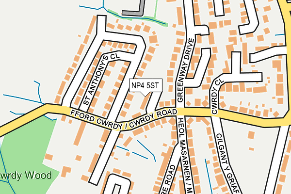 NP4 5ST map - OS OpenMap – Local (Ordnance Survey)