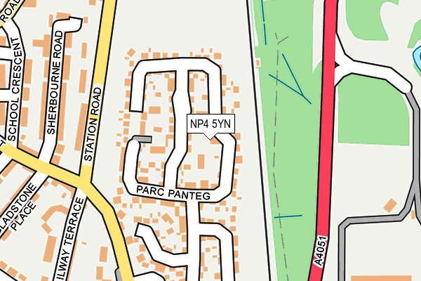 NP4 5YN map - OS OpenMap – Local (Ordnance Survey)