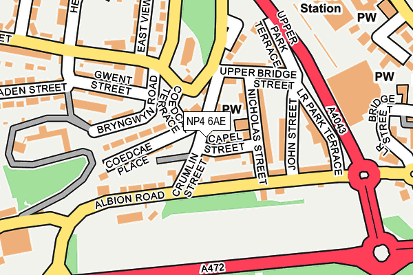 NP4 6AE map - OS OpenMap – Local (Ordnance Survey)