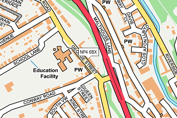 NP4 6BX map - OS OpenMap – Local (Ordnance Survey)