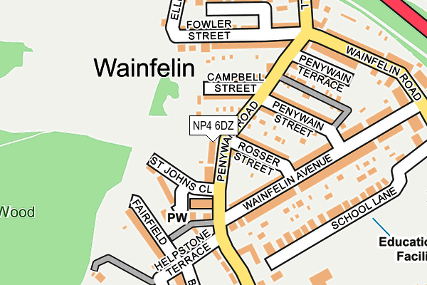 NP4 6DZ map - OS OpenMap – Local (Ordnance Survey)