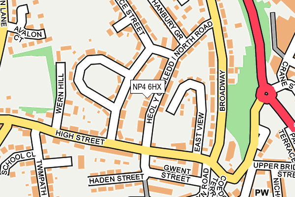 NP4 6HX map - OS OpenMap – Local (Ordnance Survey)