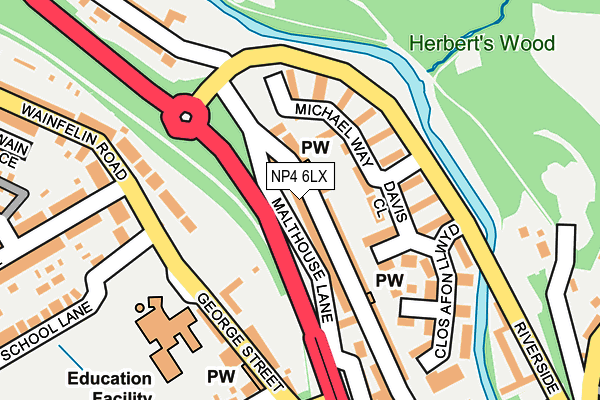 NP4 6LX map - OS OpenMap – Local (Ordnance Survey)