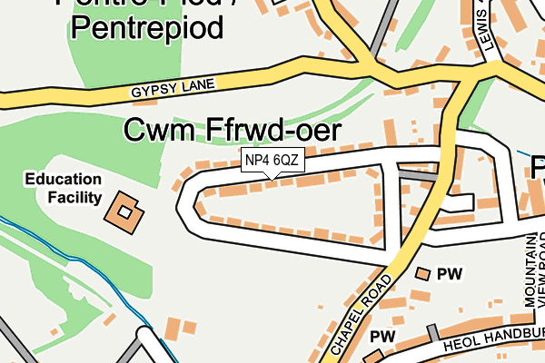 NP4 6QZ map - OS OpenMap – Local (Ordnance Survey)