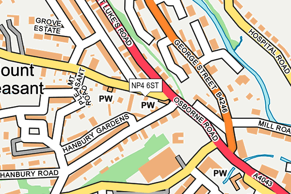 NP4 6ST map - OS OpenMap – Local (Ordnance Survey)